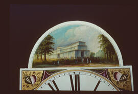 Unknown maker, Newcastle or Halifax: Picture in arch dial (arch detail) / Clockmaker: John Brodie, Wooller, 1858