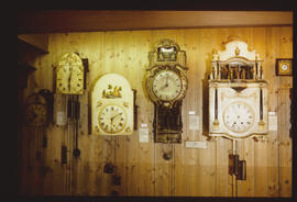 Five wall clocks: other dial types