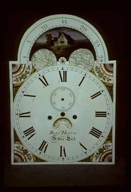 William Wood, Birmingham: Arched with moon dial, 1821 / Clockmaker: Benjamin Harlow, Lane End, Staffs., 1821