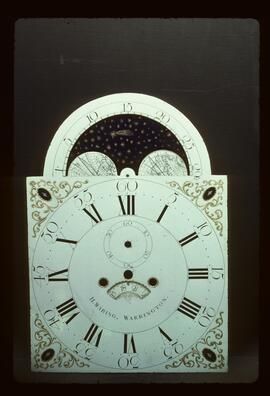 James Wilson, Birmingham: Arched with moon dial, 1777–80 / Clockmaker: H. Waring, Warrington, 1776