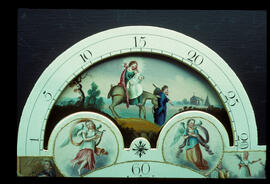 Unknown maker, Manchester: Arched with moon dial (arch detail), 1780-1820 / Clockmaker: J. Buckley, Ashton, 1820