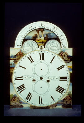 Unknown maker: Arched with moon dial / Clockmaker: A. Bell, Church