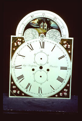 Walker & Hughes, Birmingham: Arched with moon dial, 1819 / Clockmaker: Stephen Simpson, Prescot, 1752