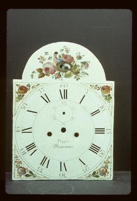 Thomas Osborne, Birmingham: Birds in arch dial, 1795 / Clockmaker: H. Pepper, Biggleswade