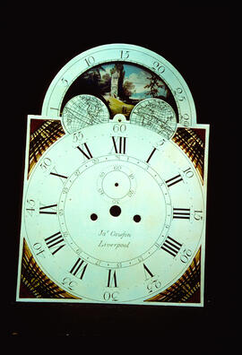 James Wilson, Birmingham: Arched with moon dial, 1795 / Clockmaker: James Cawson, Liverpool, 1757