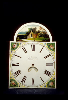 Christopher Wright, Birmingham: Picture in arch dial, 1833–45 / Clockmaker: J. Groom, Wellington