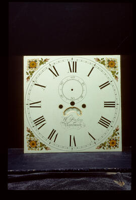 Walker & Hughes, Birmingham: Square dial, 1830 / Clockmaker: William Palin, Nantwich, 1828–34