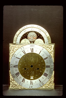 Unknown maker: Brass arched moon dial / Clockmaker: Samuel Whitchurch, Kingswood, Bristol, 1765