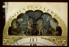 Unknown maker: Brass arched dial (arch after restoration) / Clockmaker: Thomas Harben, Lewes, 1772