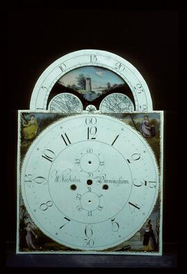 William and Caleb Nicholas, Birmingham: Arched with moon dial, c.1805 / Clockmaker: William Nicholas, Birmingham, 1787–1824