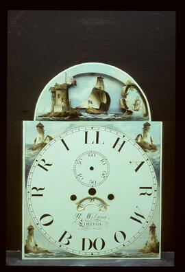 Walker & Hughes, Birmingham: Automata dial, 1830? / Clockmaker: R. Wilson, Lincoln, 1868