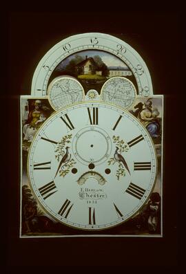 Poston & Woolnough, Liverpool: Arched with moon dial / Clockmaker: Edmund Barlow, Chester, 1851