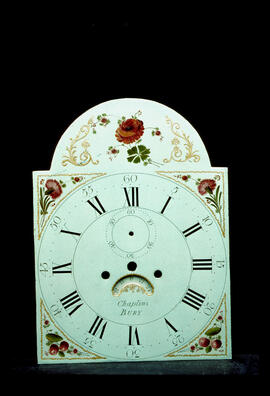 James Wilson, Birmingham: Gesso in arch dial, 1790s / Clockmaker: William and Thomas Chaplins, Bury, 1776–99