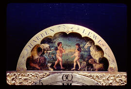 Unknown maker: Brass arched dial (arch before restoration)/ Clockmaker: Thomas Harben, Lewes, 1772