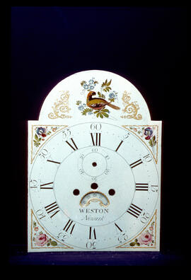 James Wilson, Birmingham: Birds in arch dial, 1790–95 / Clockmaker: William Weston, Newark, 1790–1820