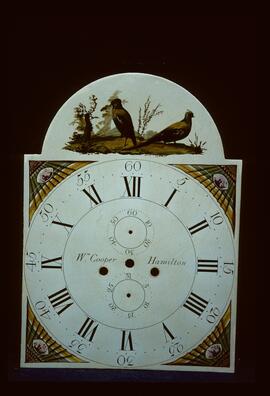 James Wilson, Birmingham: Birds in arch dial, 1800 / Clockmaker: W. Cooper, Hamilton, 1808–24