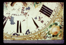 William Finnemore, Birmingham: Arched with moon dial (detail), 1850s / Clockmaker: John Jones, Pwllheli, 1856–87