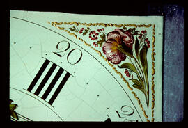 James Wilson, Birmingham: Arched with moon dial (corner detail) / Clockmaker: John Winstanley, Holywell, 1748–1843