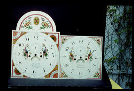 Walker & Hughes, Birmingham: High oval in arch dial, c.1814 (left) and square dial, c.1812 (right)  / Clockmaker: John Smith, Wrexham, 1777–1830