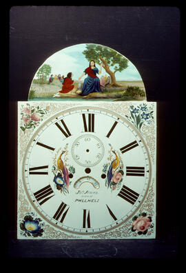 William Finnemore, Birmingham: Arched with moon dial, 1850s / Clockmaker: John Jones, Pwllheli, 1856–87