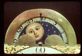 Unknown maker: Brass arched moon dial (arch detail) / Clockmaker: John Fazakerly, Liverpool, 1766