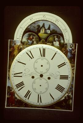 Samuel Wilkes, Birmingham: Arched with moon dial / Clockmaker: J. Tomkinson, Nantwich, 1830–51