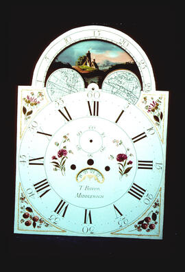 James Wilson, Birmingham: Arched with moon dial, 1795 / Clockmaker: T. Baven, Middlewich