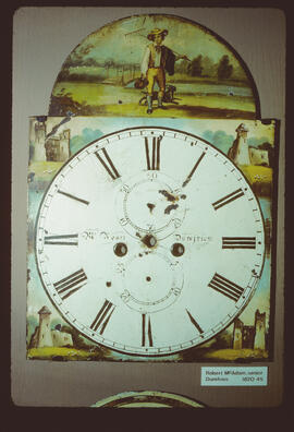 Unknown maker, Birmingham: Picture in arch dial / Clockmaker: Robert McAdam Snr, Dumfries, 1820–45