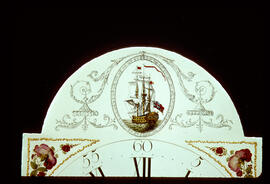James Wilson, Birmingham: High oval in arch dial, 1790s (arch detail) / Clockmaker: James Wilson, Stamford, 1787–1803