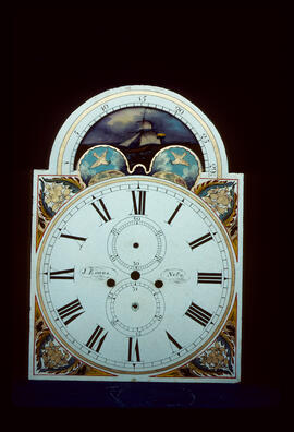 Samuel Baker, Birmingham: Arched with moon dial, 1823–50 / Clockmaker: J. Evans, Nebo