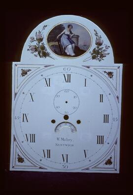 Walker & Finnemore, Birmingham: Low oval in arch dial, 1808–11 / Clockmaker: W. Massey, Nantwich, 1828–39