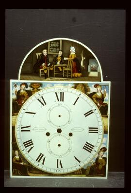 Unknown maker, Scottish made: Picture in arch dial / Clockmaker: John Gibson, Saltcoats, 1820–37