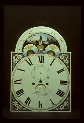 Samuel Wilkes or Wilkes & Son, Birmingham: Arched with moon dial, 1825–52 / Clockmaker: J. Dutton, Chester, 1850