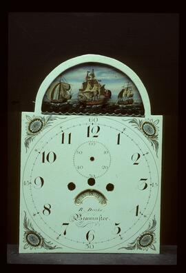 William Finnemore, Birmingham: Automata dial, 1815–20 / Clockmaker: R. Drake, Beaminster, 1824–30