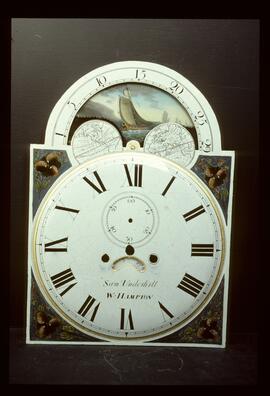 William Francis, Birmingham: Arched with moon dial, c.1830 / Clockmaker: Samuel Underhill, Wolverhampton, 1828–35