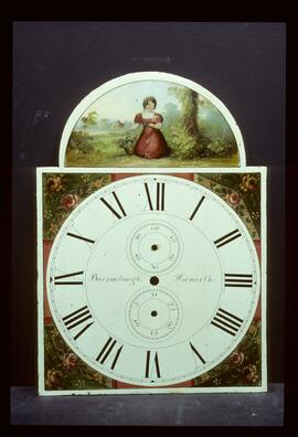 Beilby Hawthorne & Whitaker, Newcastle: Picture in arch dial, 1795–1815 / Clockmaker: John Barraclough, Haworth, 1774–1835