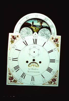 James Wilson, Birmingham: Arched with moon dial, 1790 / Clockmaker: John Hudson, Nottingham, 1790