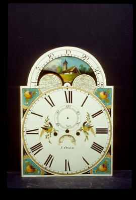 Samuel Wilkes or Wilkes & Son, Birmingham: Arched with moon dial / Clockmaker: J. Owen, town unmarked