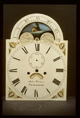 Samuel Wilkes or Wilkes & Son, Birmingham: Arched with moon dial / Clockmaker: John Wilson, Peterborough, 1830–41
