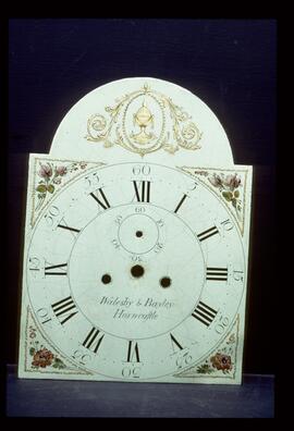 James Wilson, Birmingham: Gesso in arch dial, 1790s / Clockmaker: Walesby & Bailey, Horncastle, 1795–1807