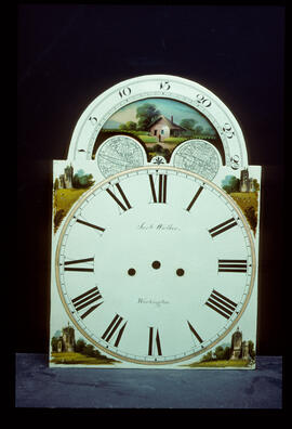 Samuel Wilkes, Birmingham: Arched with moon dial / Clockmaker: Joshua Walker, Workington, 1828–69