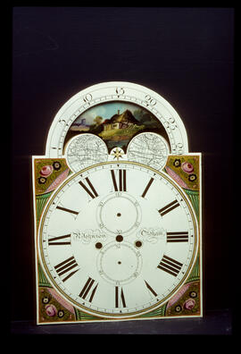 Unknown maker: Arched with moon dial / Clockmaker: Richard Johnson, Oldham, 1845–58
