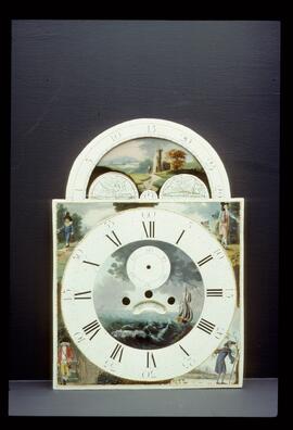Unknown maker, Newcastle or Halifax: Arched with moon dial / Clockmaker: unmarked