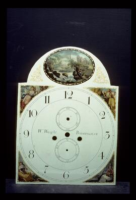 James Wilson, Birmingham: Low oval in arch dial / Clockmaker: W. Waight, Birmingham, 1790–1835