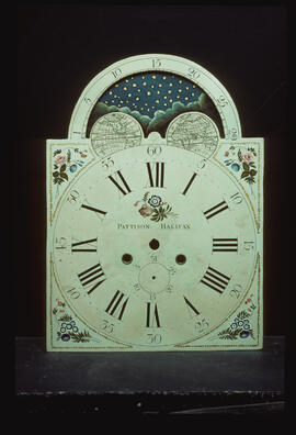 Unknown maker, Halifax: Arched with moon dial, 1785 / Clockmaker: John Pattison, Halifax, 1780–1801
