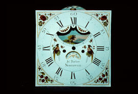 James Wilson, Birmingham: 12 o'clock moon dial, 1785 / Clockmaker: John Barlow, Northwich, 1780