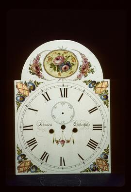 William Finnemore, Birmingham: Low oval in arch dial, c.1825 / Clockmaker: Johnson, Chesterfield, 1802