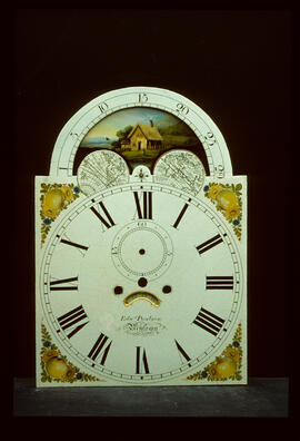 William Finnemore, Birmingham: Arched with moon dial, 1835–45 / Clockmaker: Ed. Poulson, Newtown, 1835–56