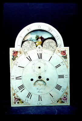 James Wilson, Birmingham: Arched with moon dial, c.1790 / Clockmaker: Thomas Chaplins (Shoplins), Bury, 1776–90