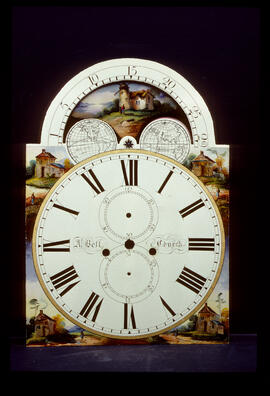Unknown maker: Arched with moon dial / Clockmaker: A. Bell, Church